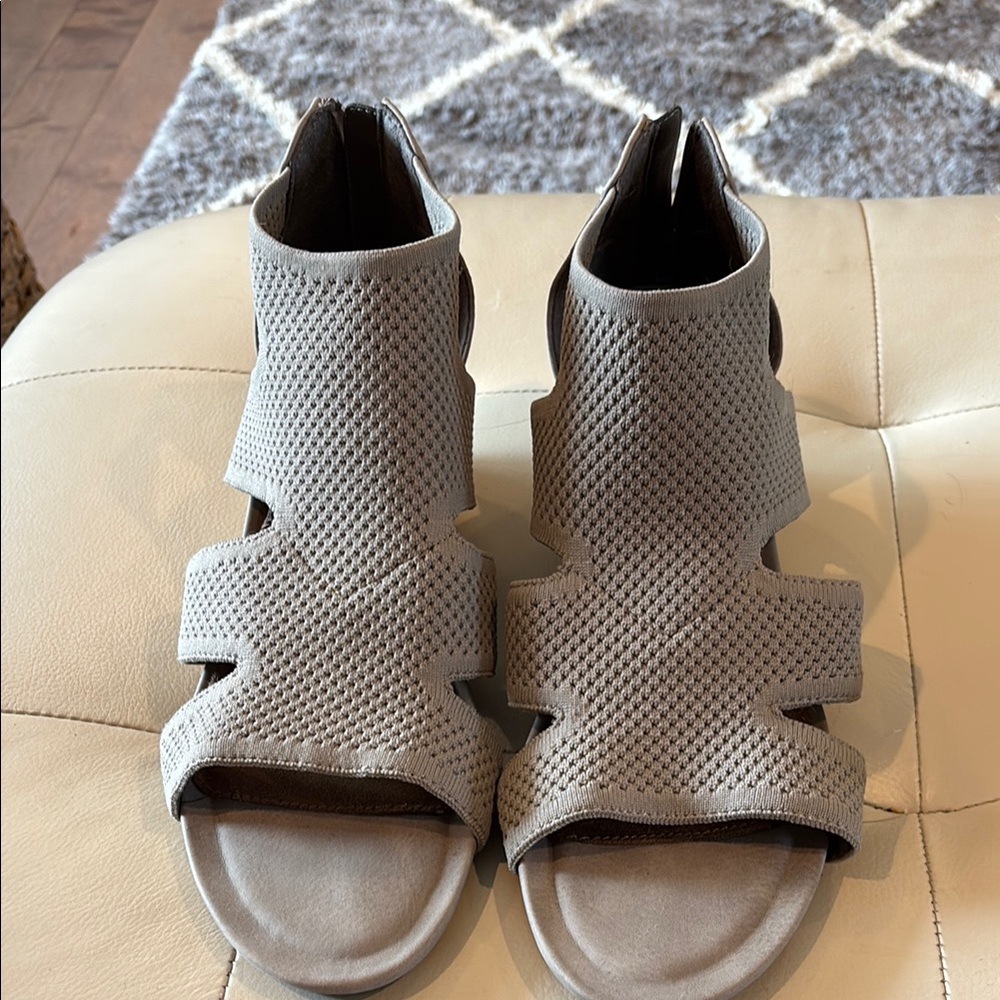Tan Open Toe Wedges